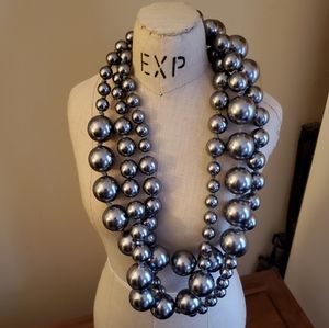 CHICO'S Gray Faux Pearl Necklace